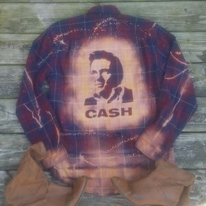 New. Distressed Flannels. Johnny Cash. Shadow art.